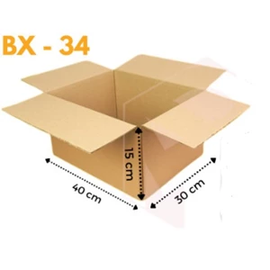 Kotak Karton / Kardus Polos BX-34 Ukuran 40x30x15 cm Kemasan Packing Paket