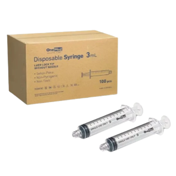 Syringe Onemed 3 Cc Without Needle Tanpa Jarum Box 100 Pcs