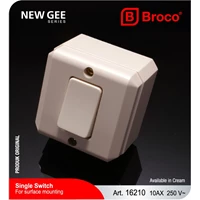 Saklar Engkel Broco Standard Line Outbow Persegi Cream