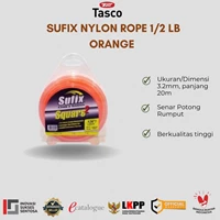 Mesin Potong Rumput Tasco Sufix Nylon Rope 1/2 LB Orange 3.2mm (Pjg 20m)