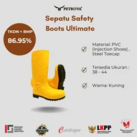 Sepatu Safety Petrova Boots Ultimate Yellow -Pvc Steel Toe Cap Anti Static