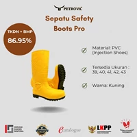 Sepatu Safety Petrova Boots Pro Yellow-Boots Air Pvc Apd Kontruksi Proyek